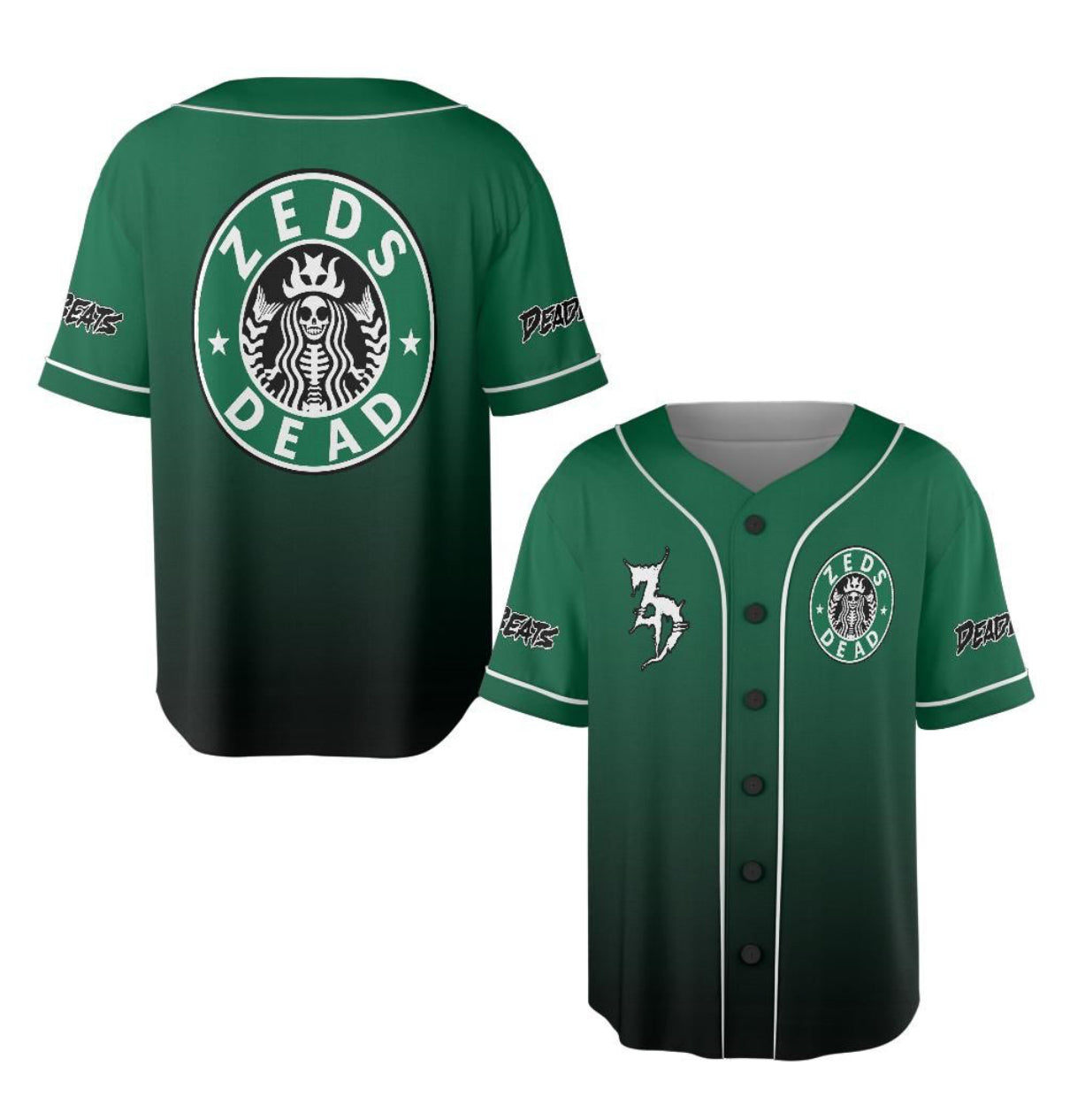 Zeds Dead Deadbeats Jersey (green/black ombré)