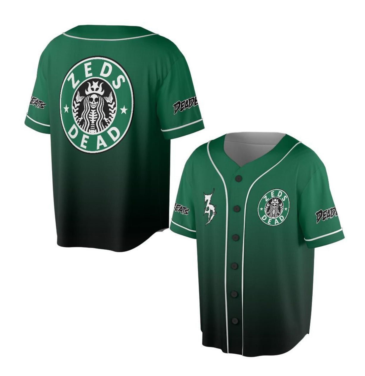Zeds Dead Deadbeats Jersey (green/black ombré)
