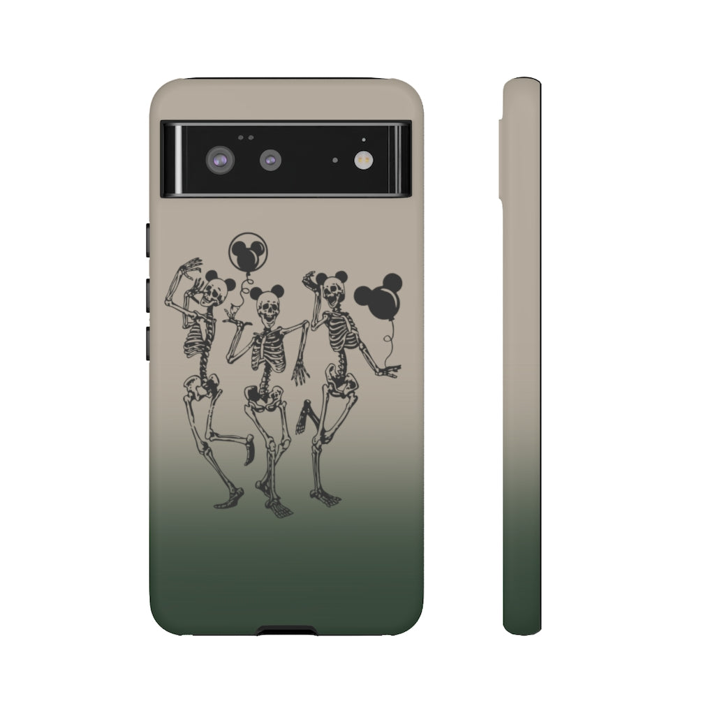 Dancing Skeletons With Ears Phone Case (Tough, Multiple Sizes)