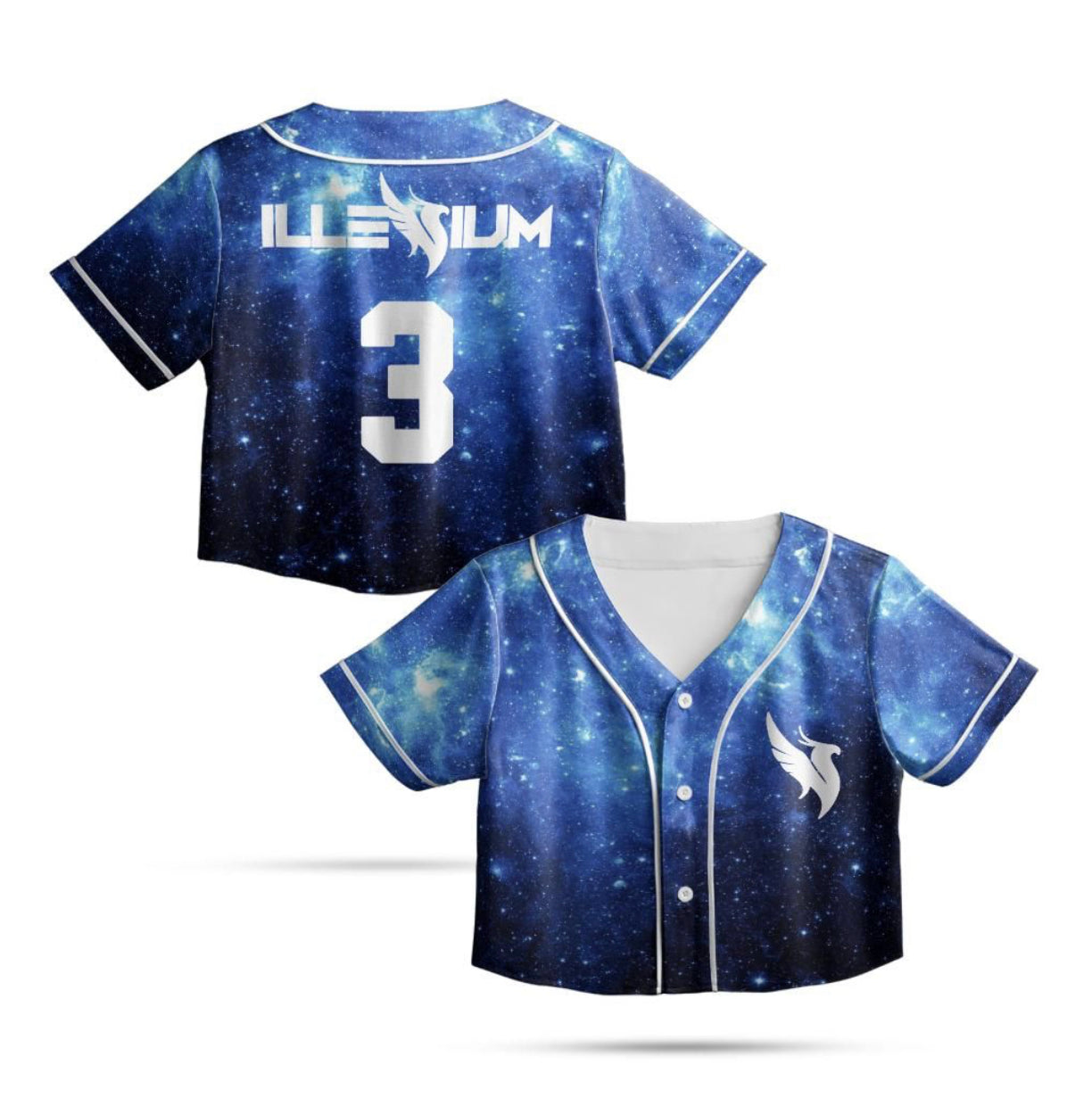 Illenium Crop Jersey (Blue/Black Galaxy)