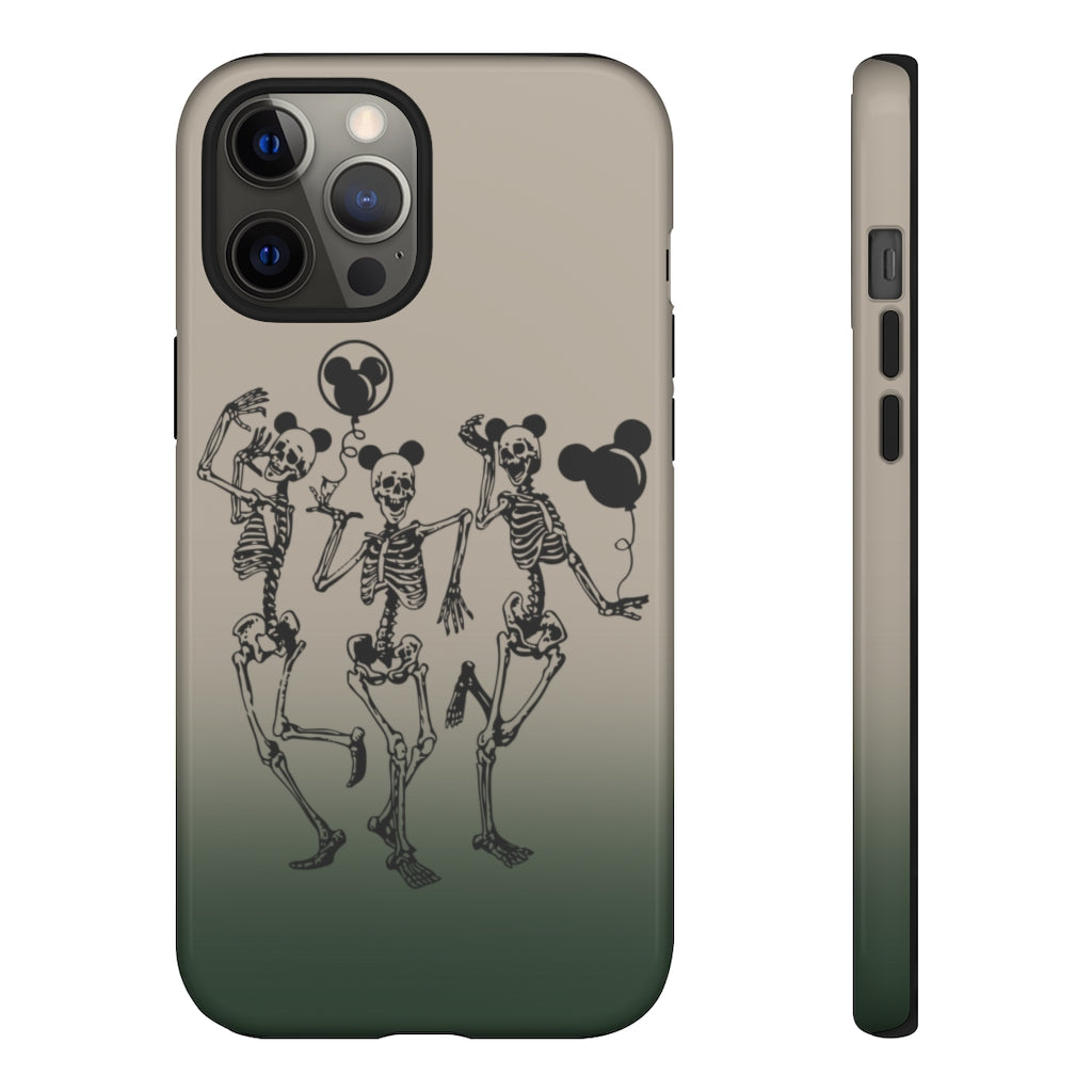 Dancing Skeletons With Ears Phone Case (Tough, Multiple Sizes)