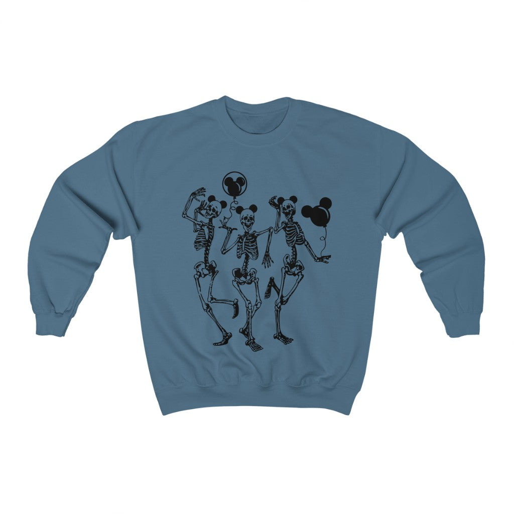 Dancing Skeletons Disney Ears Crewneck Sweatshirt (Multiple Colors)