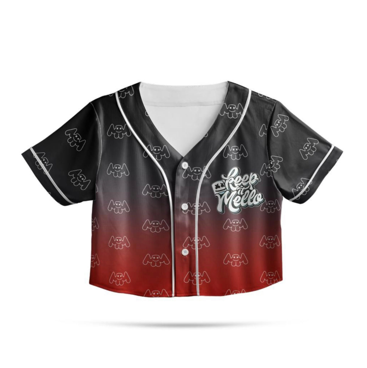 Marshmello Crop Jersey (Black/Red Ombré)