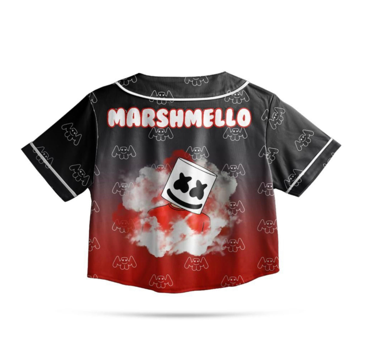 Marshmello Crop Jersey (Black/Red Ombré)