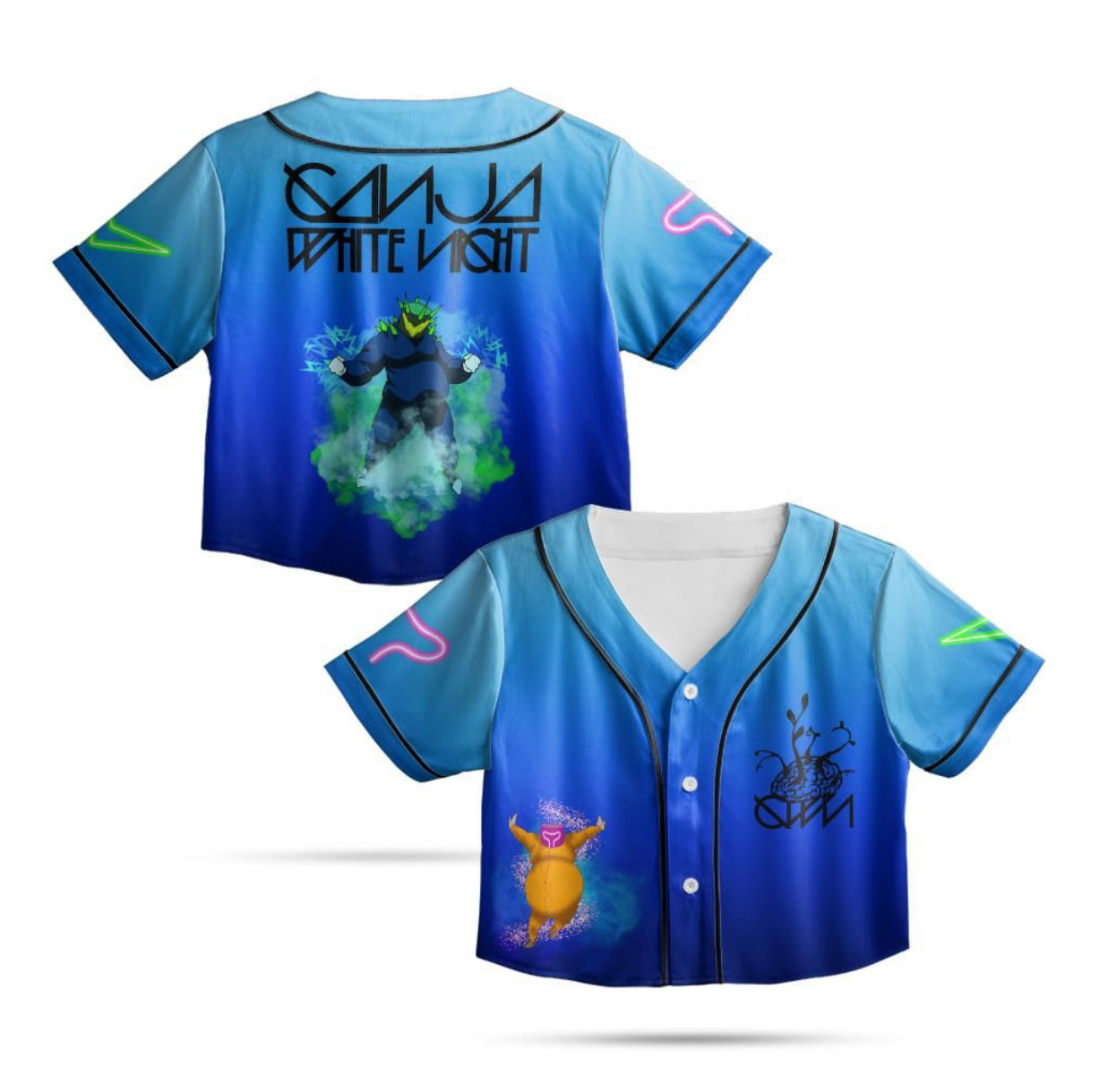 Ganja White Night Crop Jersey (Blue)