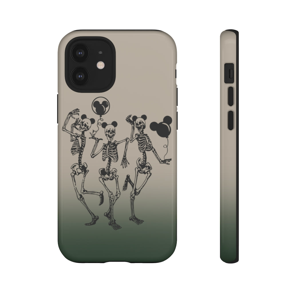 Dancing Skeletons With Ears Phone Case (Tough, Multiple Sizes)