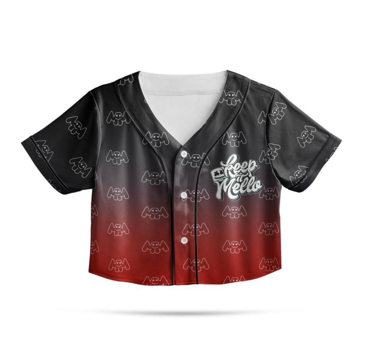 Marshmello Crop Jersey (Black/Red Ombré)