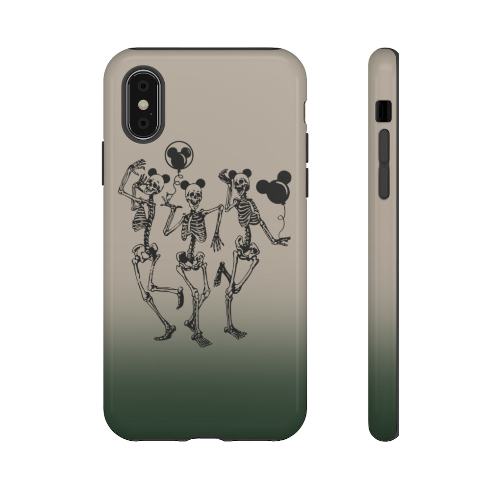 Dancing Skeletons With Ears Phone Case (Tough, Multiple Sizes)
