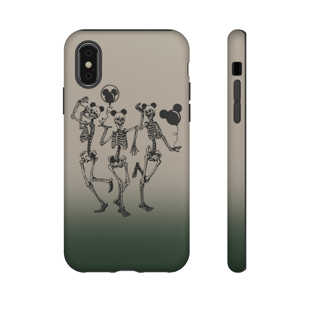 Dancing Skeletons With Ears Phone Case (Tough, Multiple Sizes)