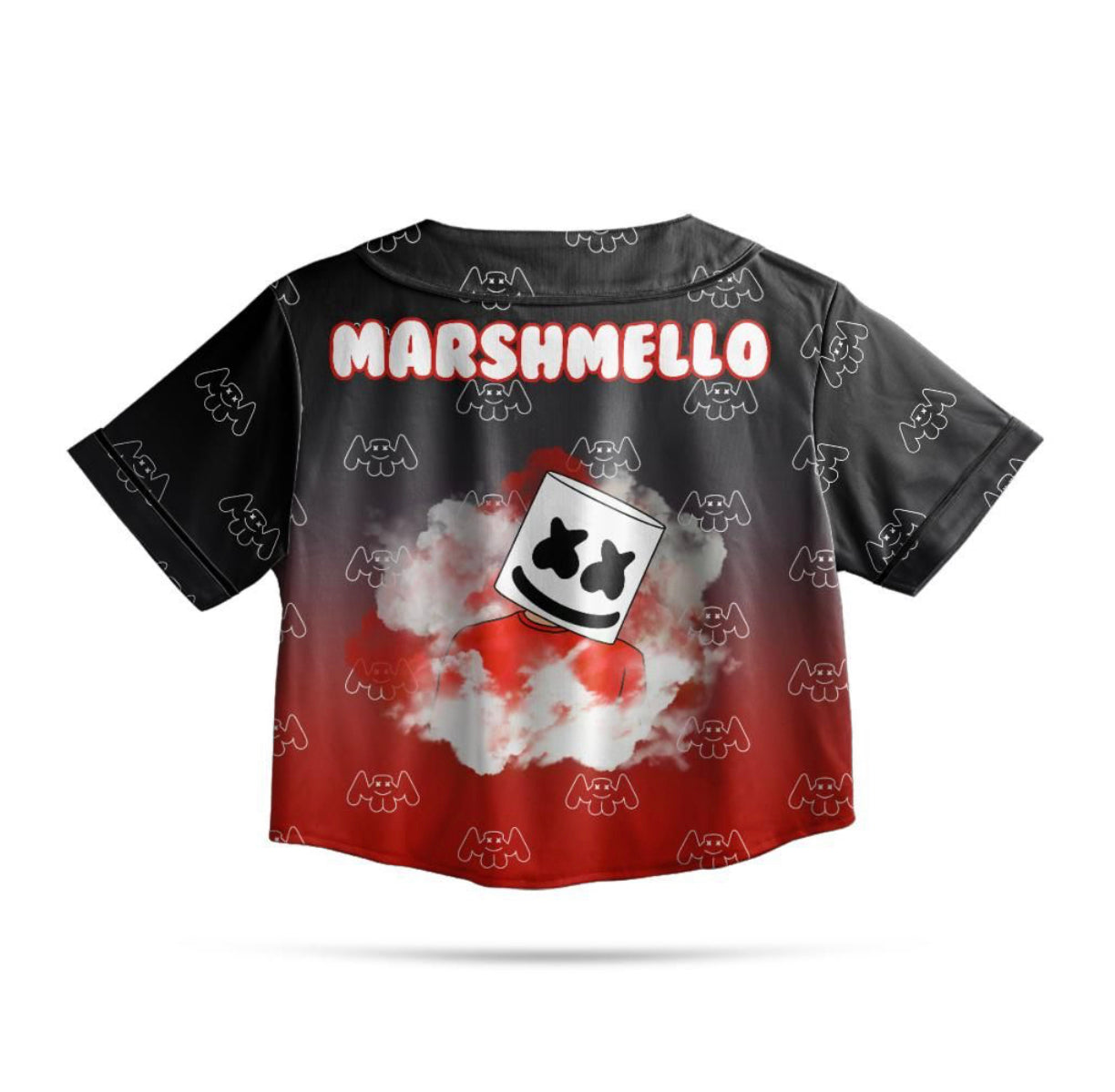 Marshmello Crop Jersey (Black/Red Ombré)