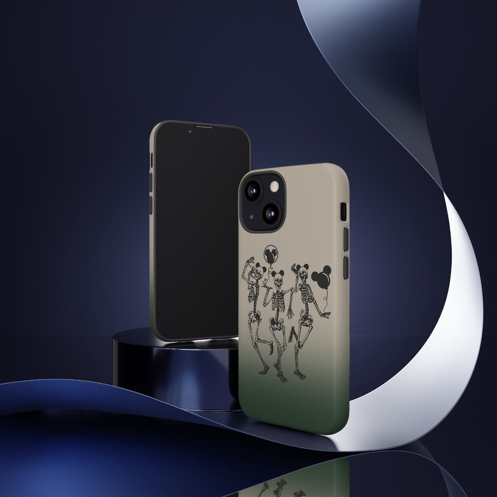 Dancing Skeletons With Ears Phone Case (Tough, Multiple Sizes)