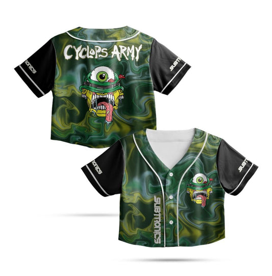 Subtronics Cyclops Army Crop Jersey (Blue/Green, front name)