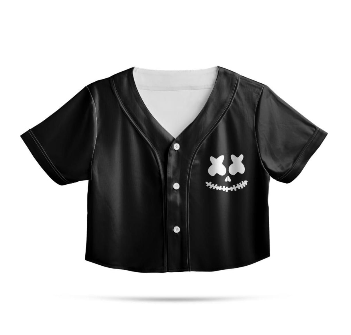 Marshmello Skeleton Crop Jersey (Black)