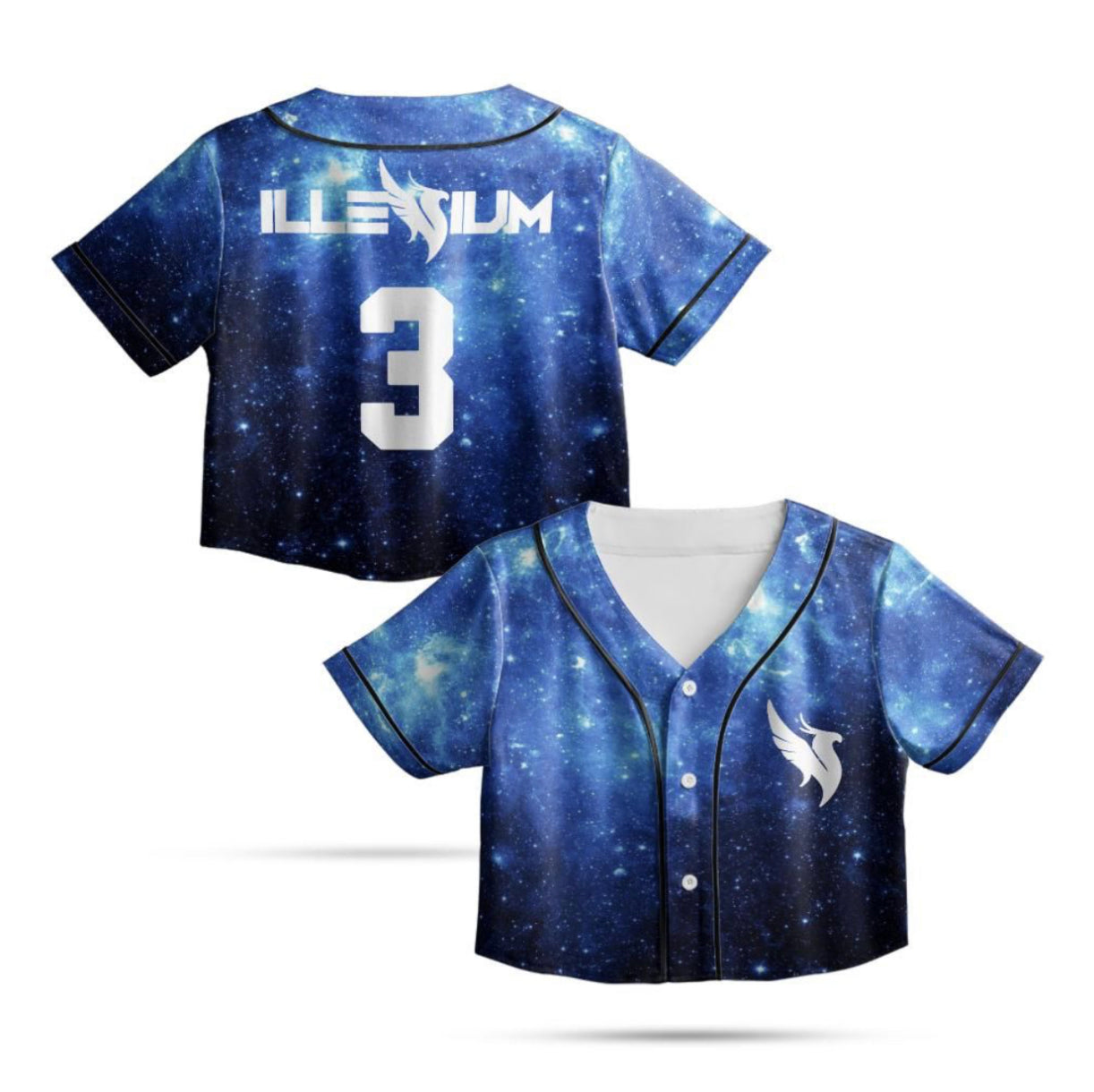 Illenium Crop Jersey (Blue/Black Galaxy)