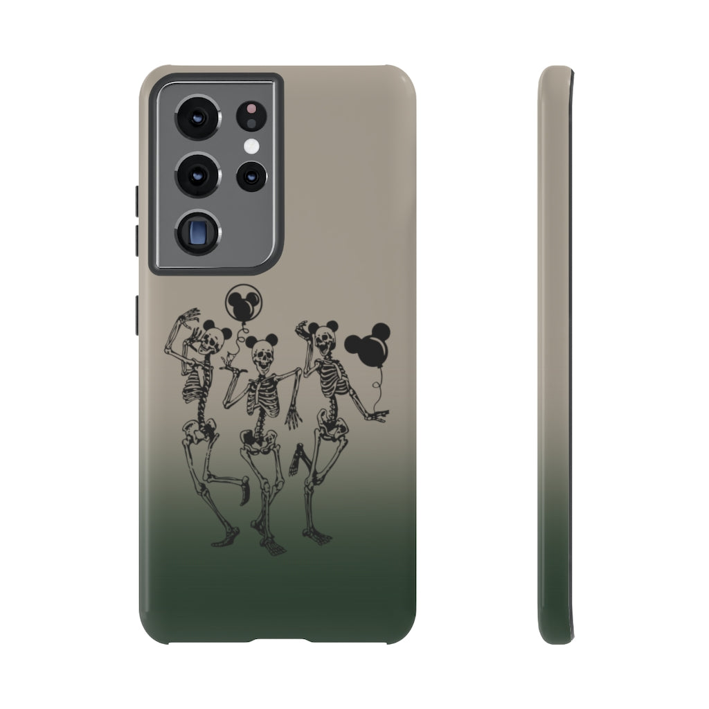 Dancing Skeletons With Ears Phone Case (Tough, Multiple Sizes)