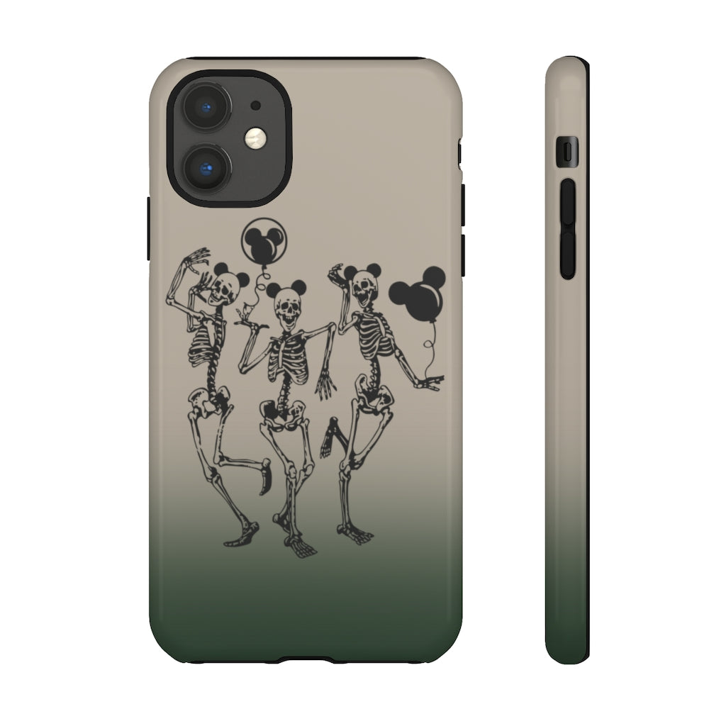 Dancing Skeletons With Ears Phone Case (Tough, Multiple Sizes)