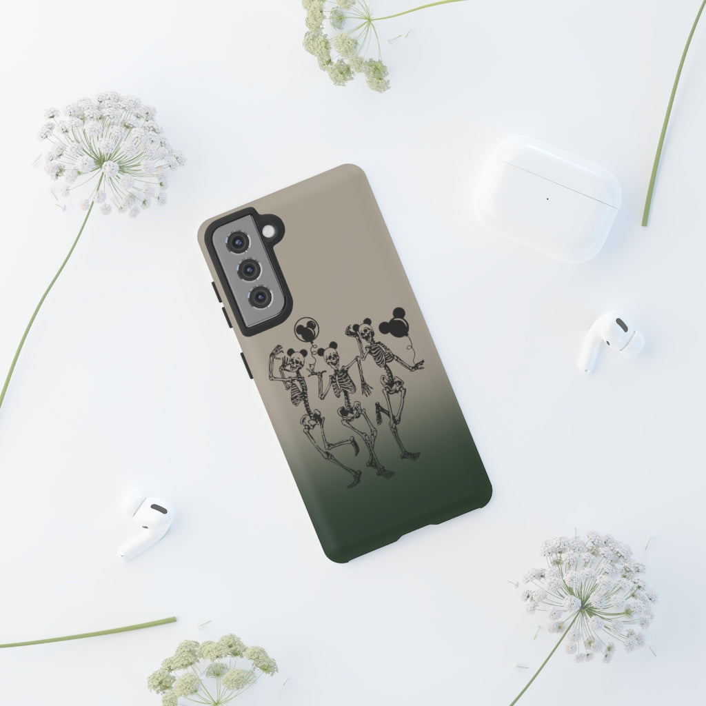 Dancing Skeletons With Ears Phone Case (Tough, Multiple Sizes)