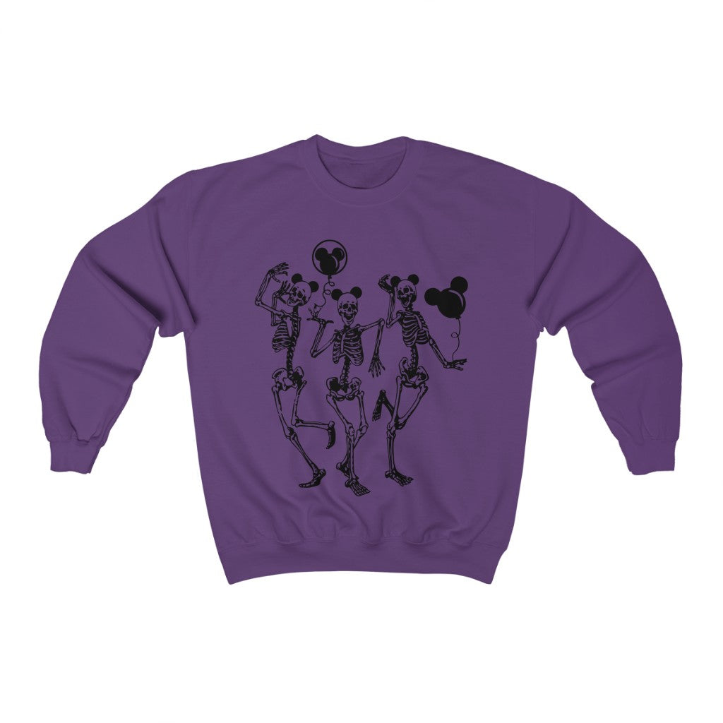 Dancing Skeletons Disney Ears Crewneck Sweatshirt (Multiple Colors)