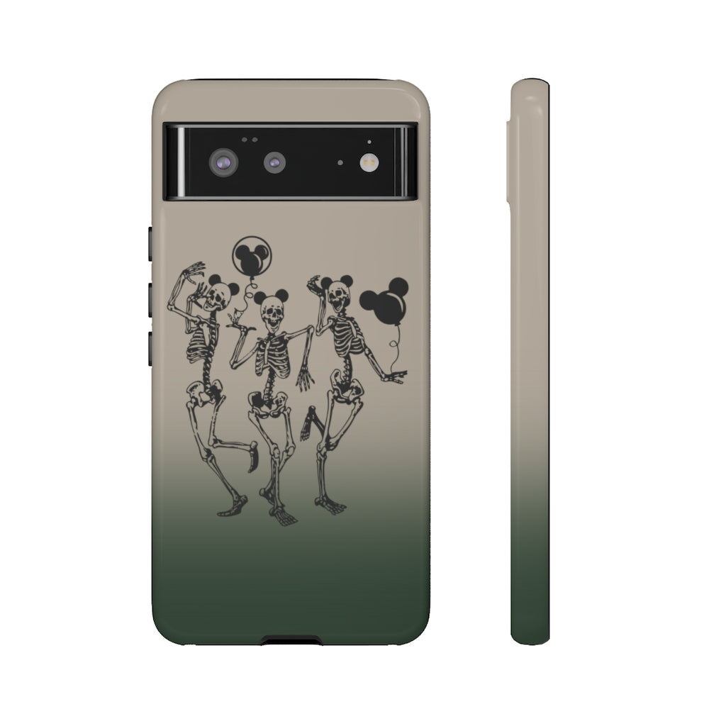 Dancing Skeletons With Ears Phone Case (Tough, Multiple Sizes)