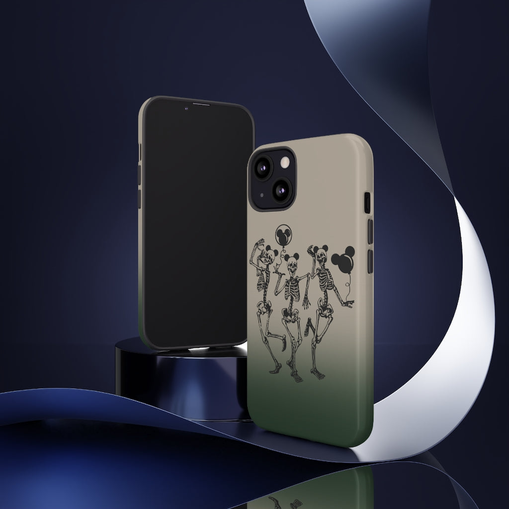 Dancing Skeletons With Ears Phone Case (Tough, Multiple Sizes)