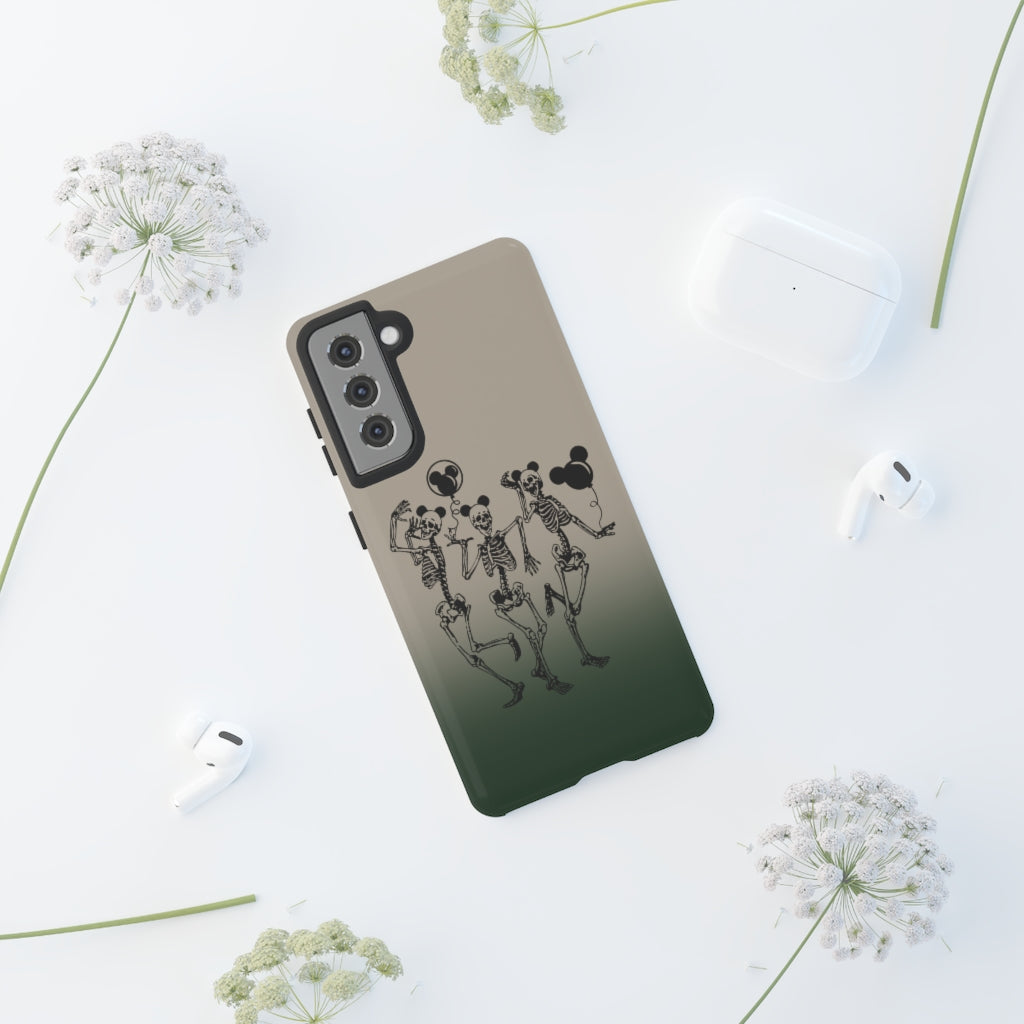 Dancing Skeletons With Ears Phone Case (Tough, Multiple Sizes)