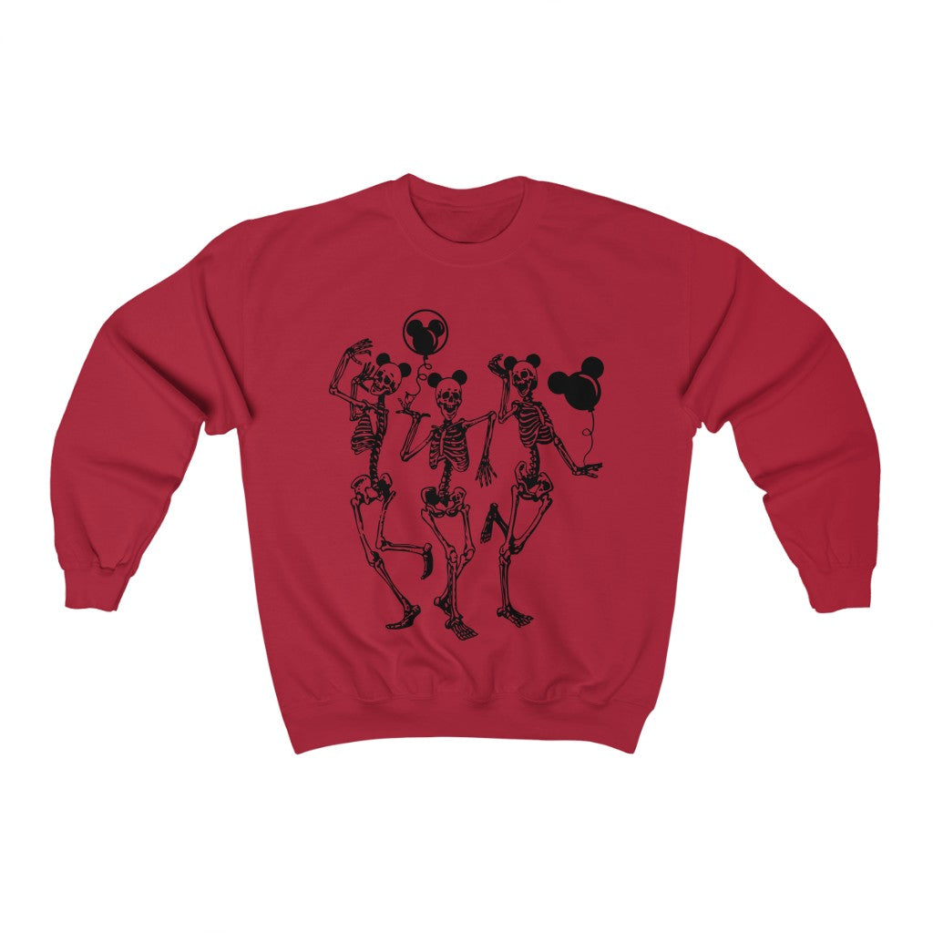 Dancing Skeletons Disney Ears Crewneck Sweatshirt (Multiple Colors)