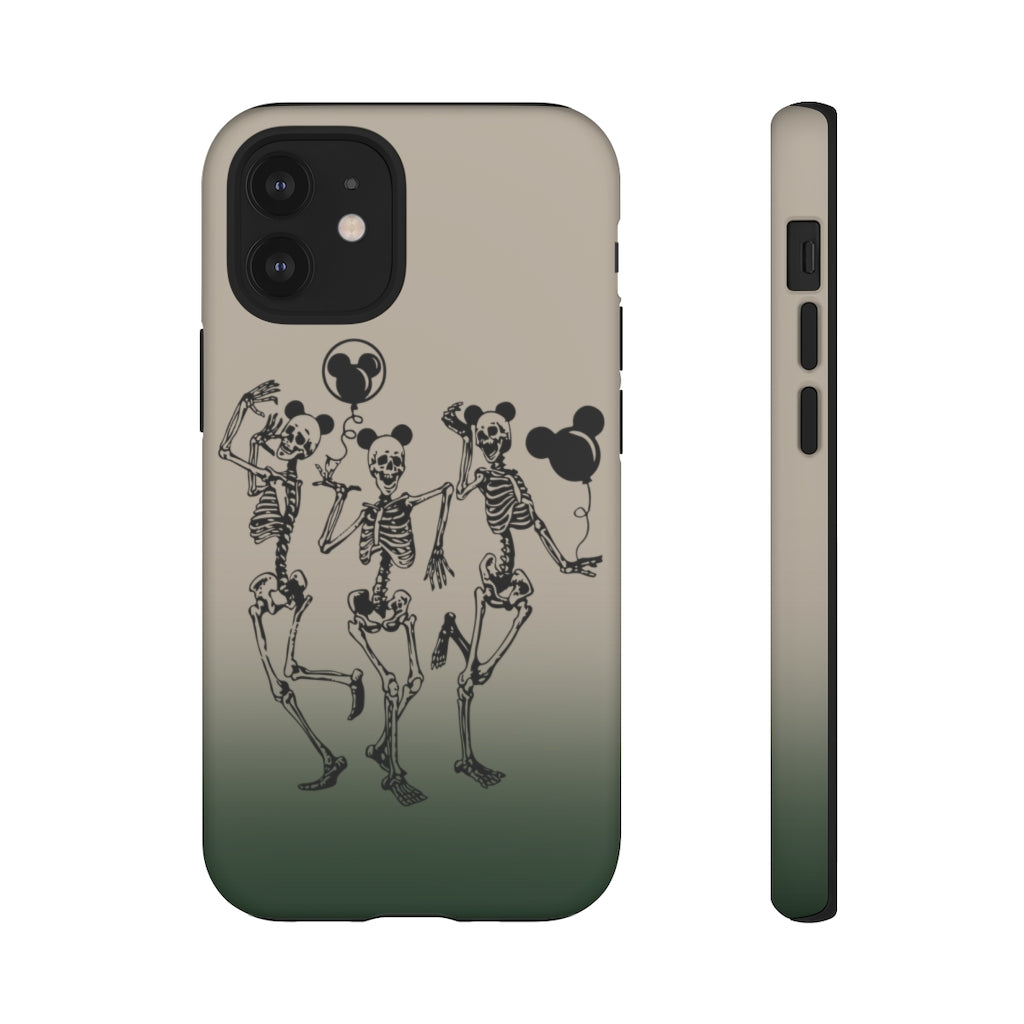 Dancing Skeletons With Ears Phone Case (Tough, Multiple Sizes)