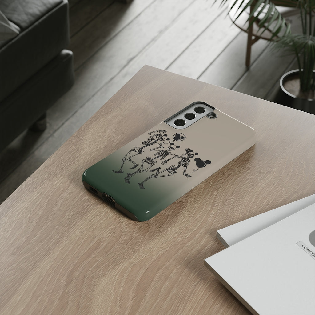Dancing Skeletons With Ears Phone Case (Tough, Multiple Sizes)