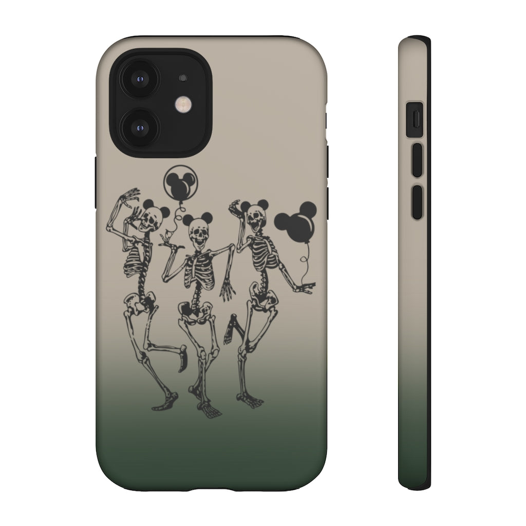 Dancing Skeletons With Ears Phone Case (Tough, Multiple Sizes)
