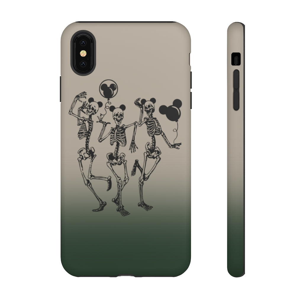 Dancing Skeletons With Ears Phone Case (Tough, Multiple Sizes)