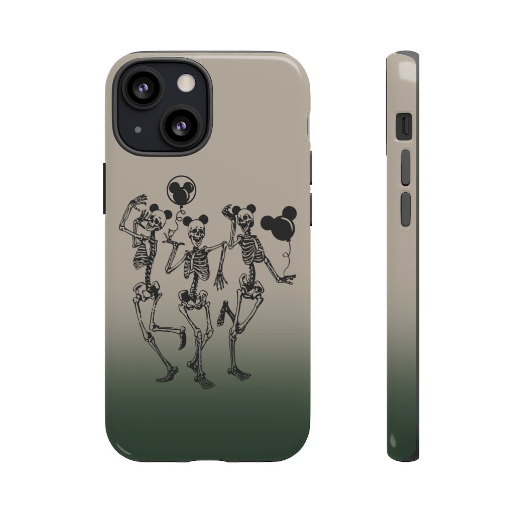 Dancing Skeletons With Ears Phone Case (Tough, Multiple Sizes)