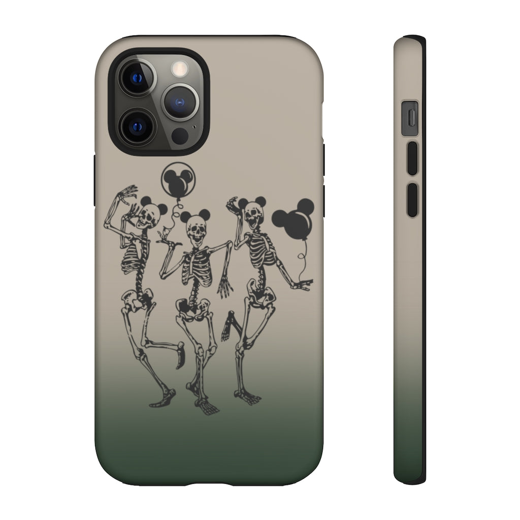 Dancing Skeletons With Ears Phone Case (Tough, Multiple Sizes)