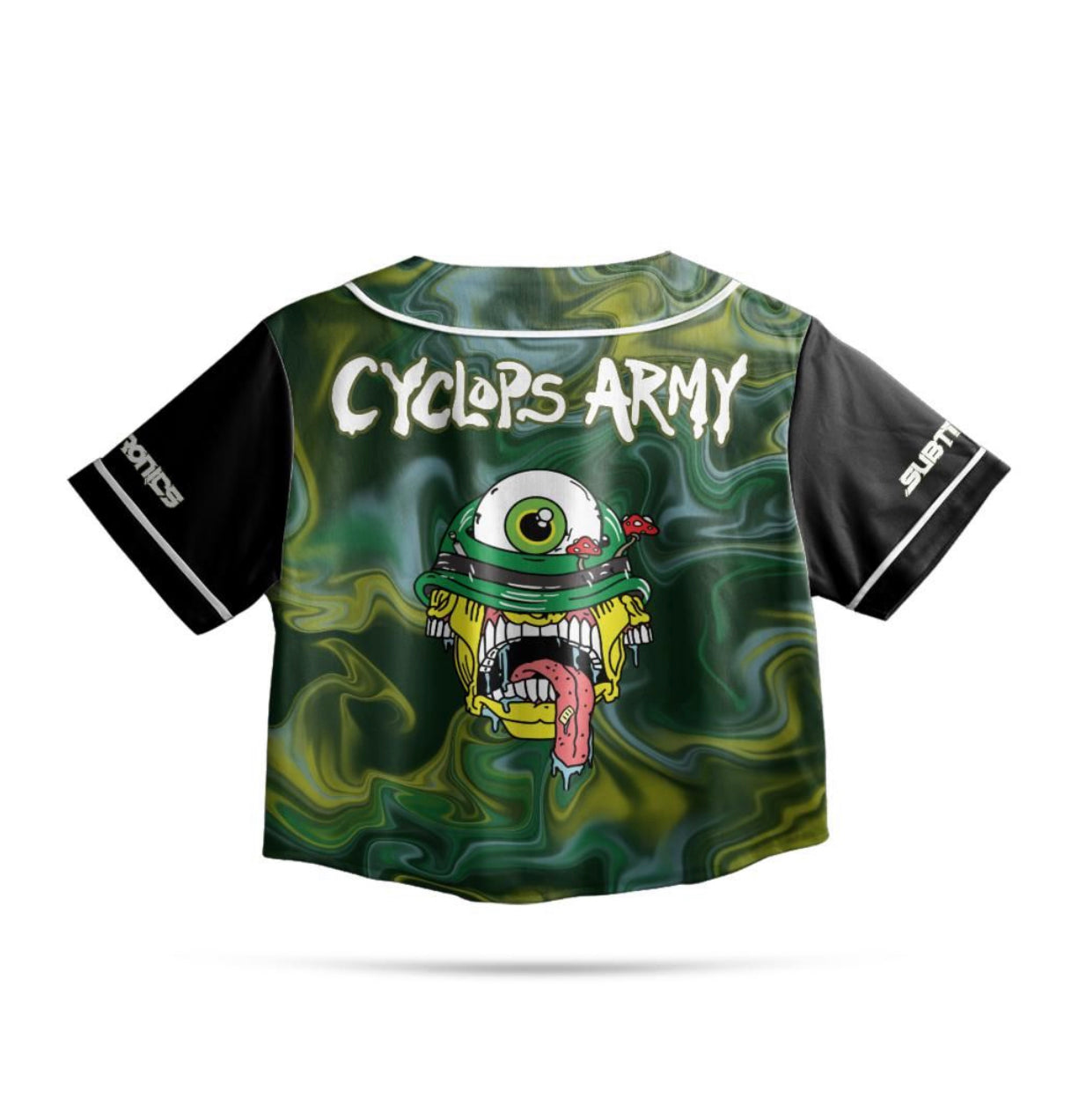 Subtronics Cyclops Army Crop Jersey (Blue/Green, front name)