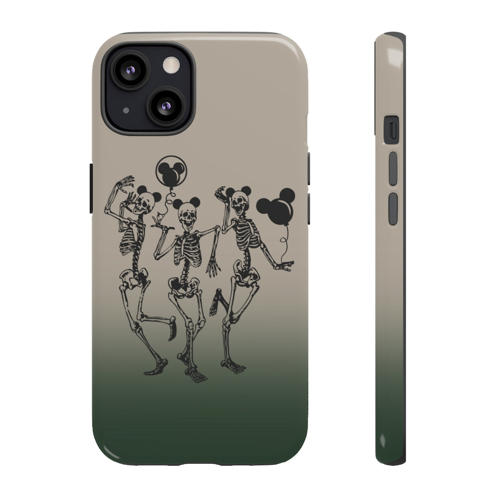 Dancing Skeletons With Ears Phone Case (Tough, Multiple Sizes)