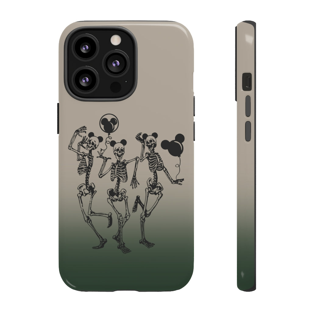 Dancing Skeletons With Ears Phone Case (Tough, Multiple Sizes)