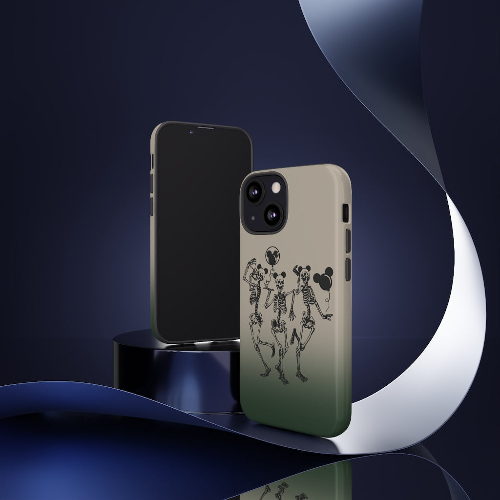 Dancing Skeletons With Ears Phone Case (Tough, Multiple Sizes)