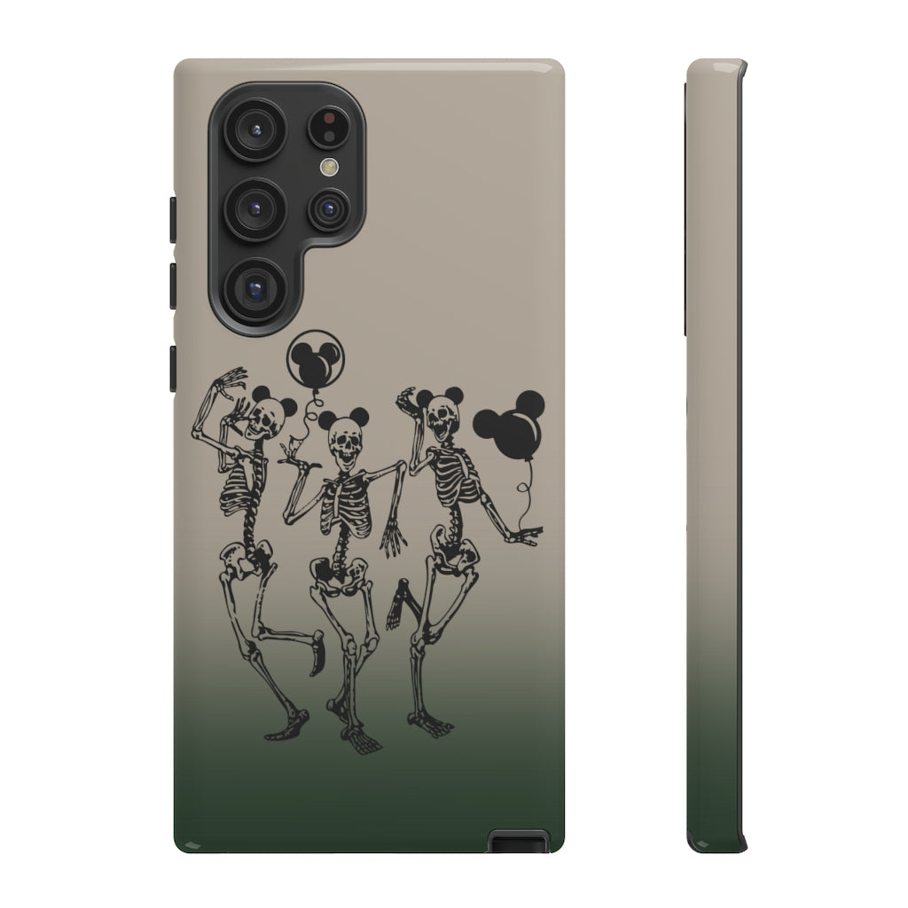 Dancing Skeletons With Ears Phone Case (Tough, Multiple Sizes)