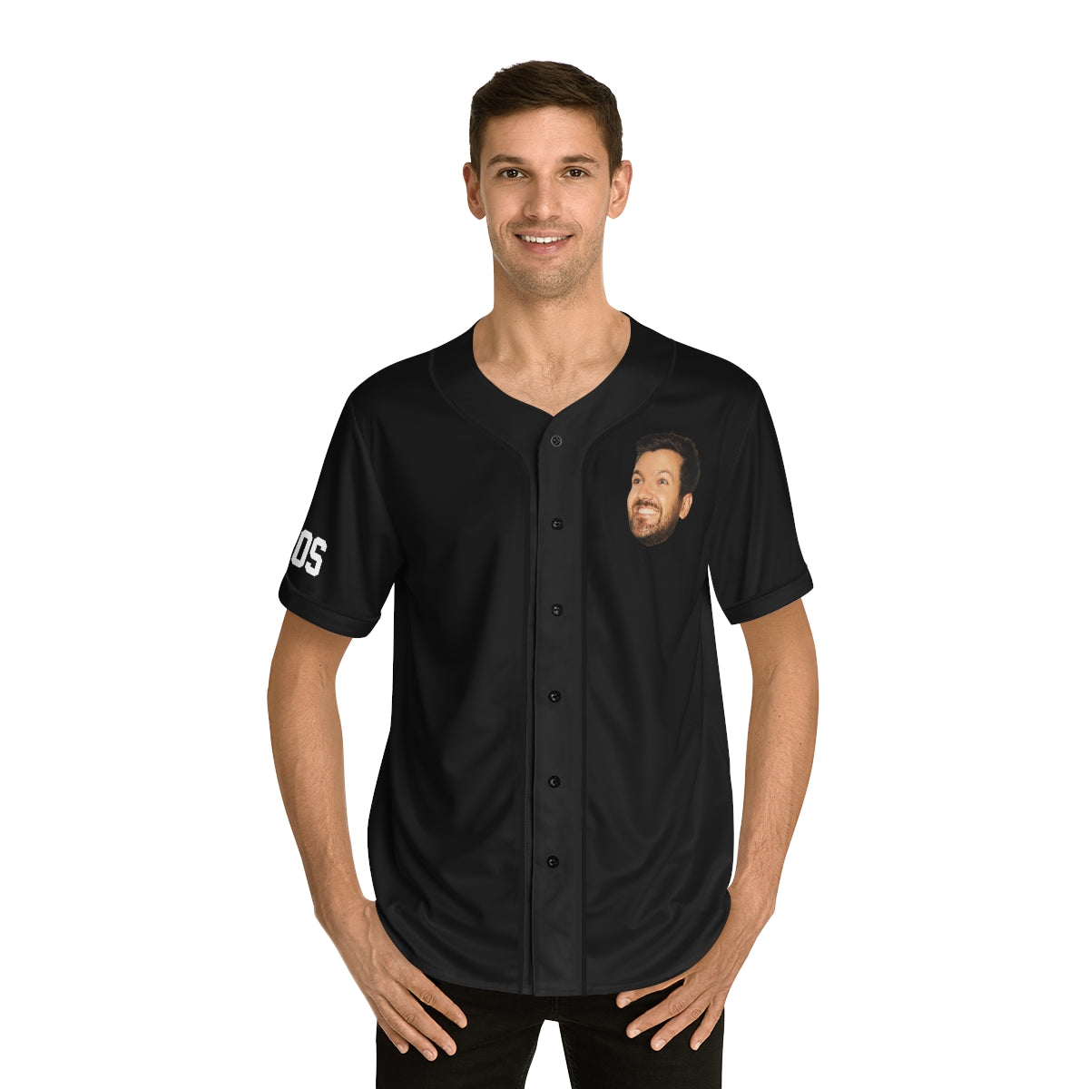 OS Button Up Black Baseball Jersey