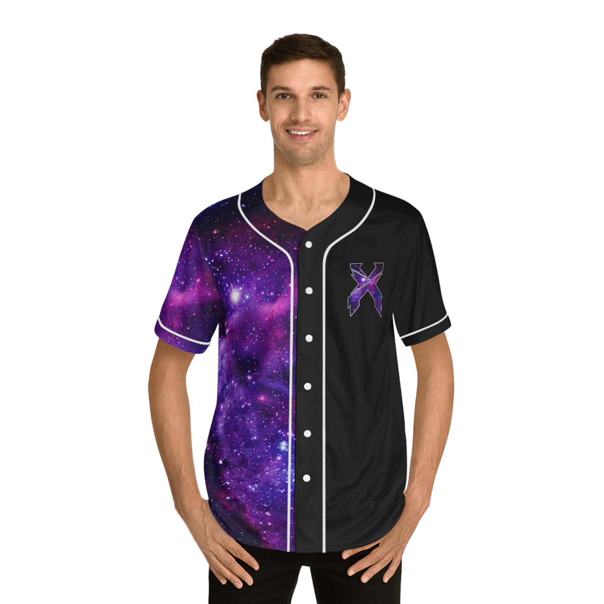 Excision red and blue galactic split rave jersey for Edm festivals