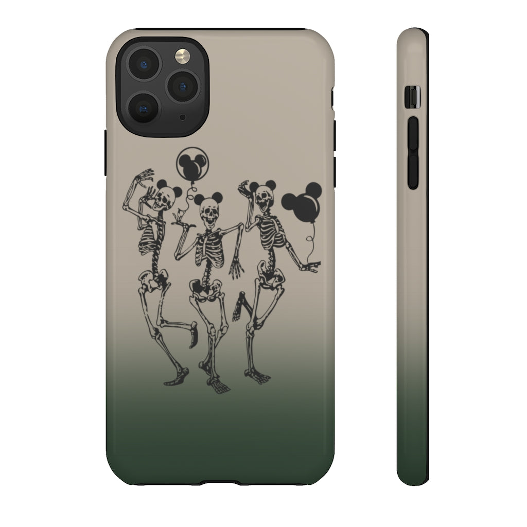 Dancing Skeletons With Ears Phone Case (Tough, Multiple Sizes)