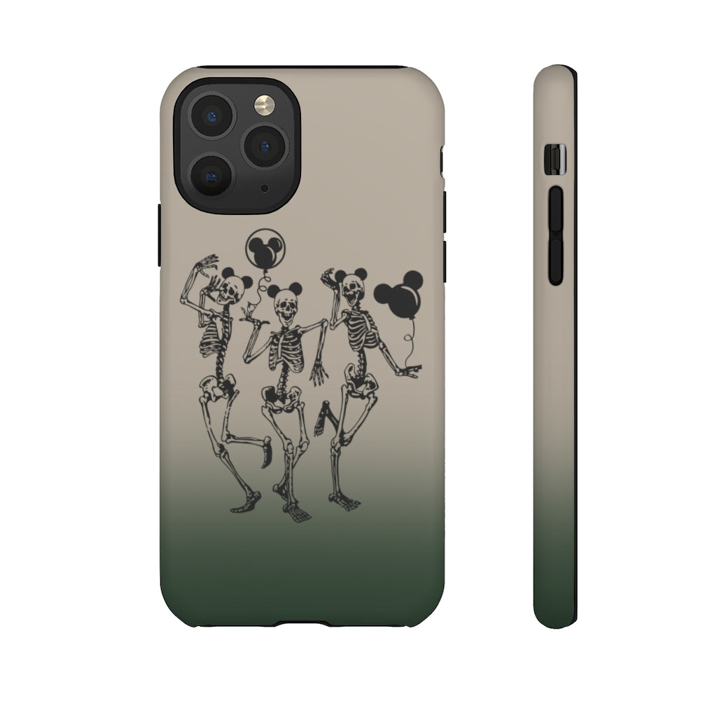 Dancing Skeletons With Ears Phone Case (Tough, Multiple Sizes)