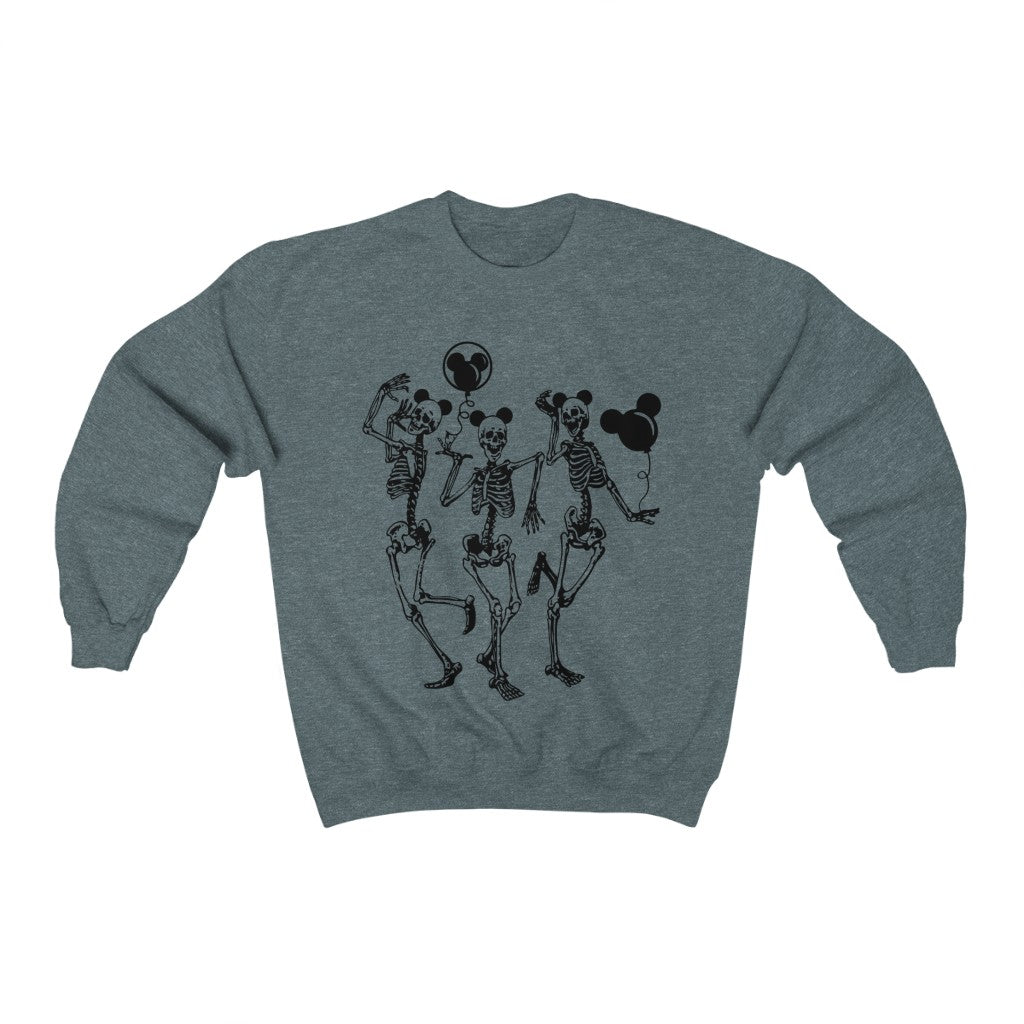 Dancing Skeletons Disney Ears Crewneck Sweatshirt (Multiple Colors)