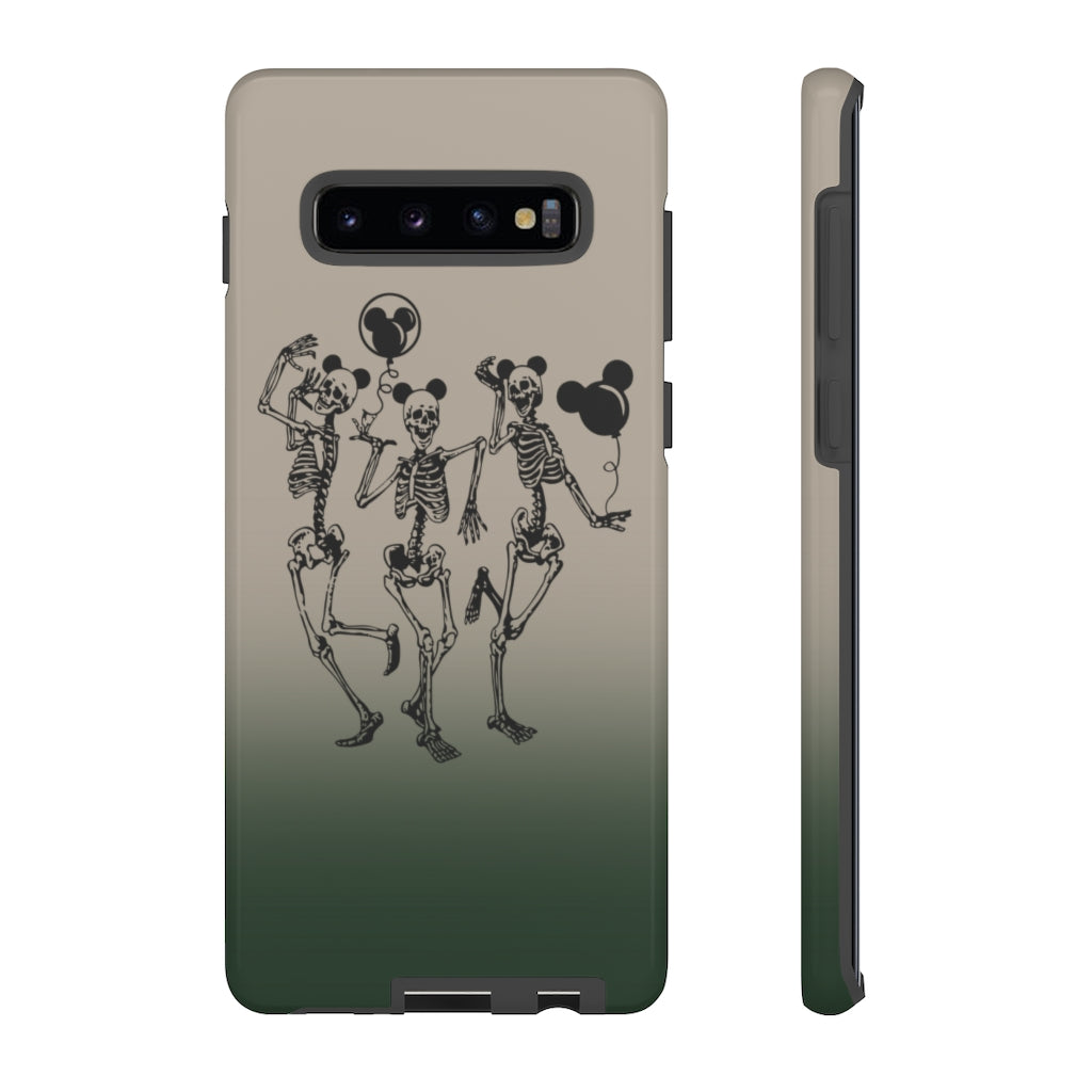 Dancing Skeletons With Ears Phone Case (Tough, Multiple Sizes)