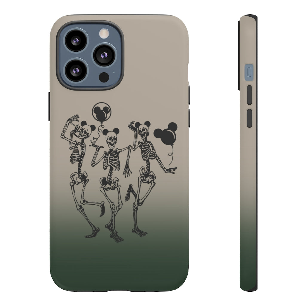 Dancing Skeletons With Ears Phone Case (Tough, Multiple Sizes)